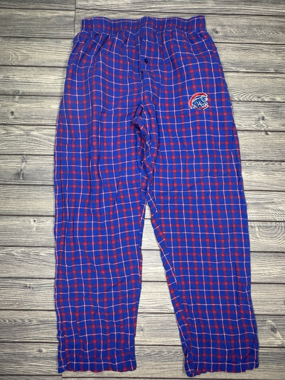 Chicago Cubs Pajama Pants Mens XS/S Blue MLB Baseball Concepts Sport Plaid